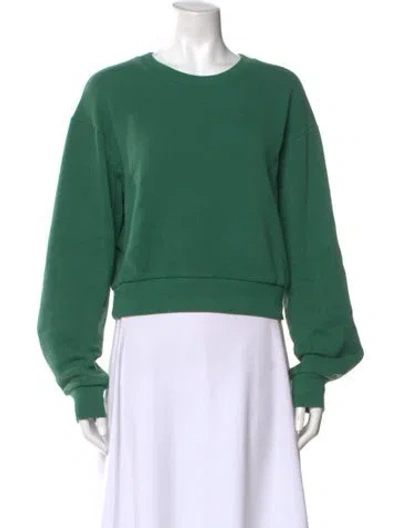 Pre-owned Reformation Crew Neck Long Sleeve Sweatshirt In Green