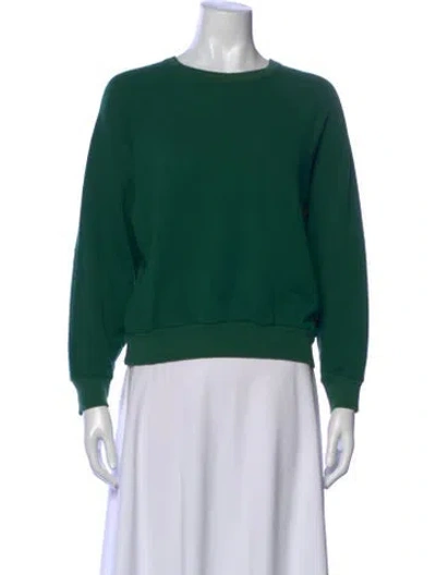 Pre-owned Reformation Crew Neck Long Sleeve Sweatshirt In Green