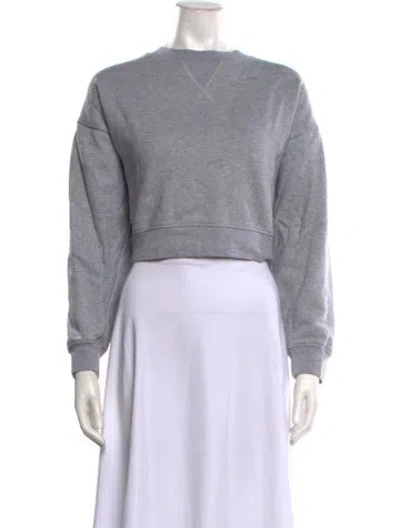 Pre-owned Reformation Crew Neck Long Sleeve Sweatshirt In Grey
