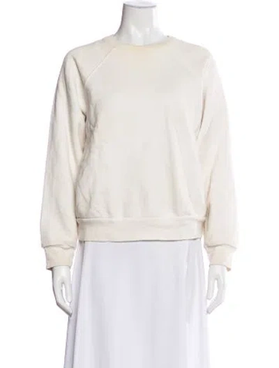 Pre-owned Reformation Crew Neck Long Sleeve Sweatshirt In Neutrals