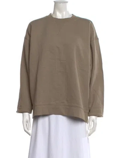 Pre-owned Reformation Crew Neck Long Sleeve Sweatshirt In Neutrals