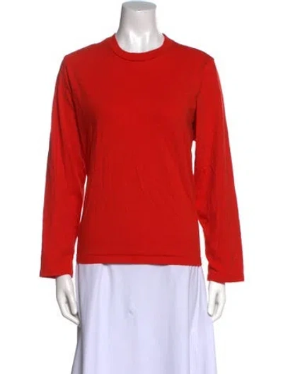 Pre-owned Reformation Crew Neck Long Sleeve Sweatshirt In Orange