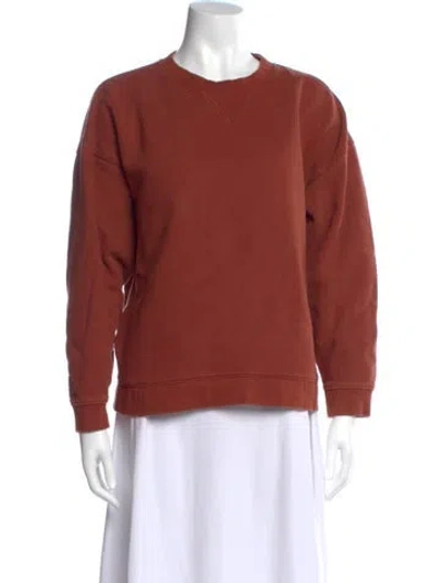 Pre-owned Reformation Crew Neck Long Sleeve Sweatshirt In Orange