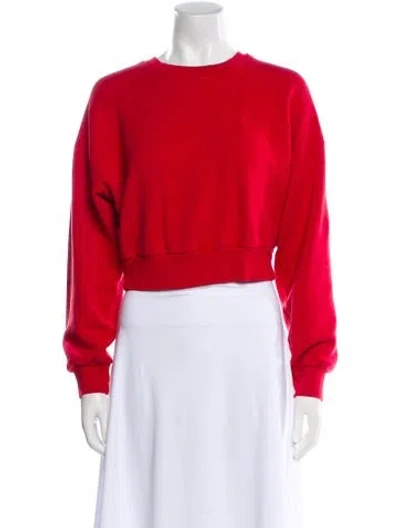 Pre-owned Reformation Crew Neck Long Sleeve Sweatshirt In Red