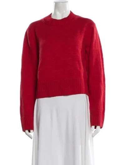 Pre-owned Reformation Crew Neck Long Sleeve Sweatshirt In Red
