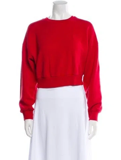 Pre-owned Reformation Crew Neck Long Sleeve Sweatshirt In Red
