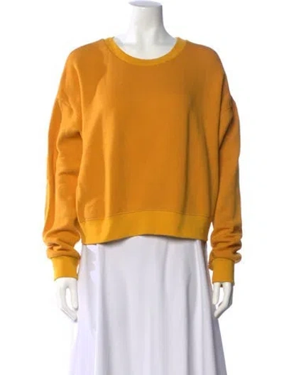 Pre-owned Reformation Crew Neck Long Sleeve Sweatshirt In Yellow