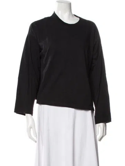 Pre-owned Reformation Crew Neck Long Sleeve T-shirt In Black