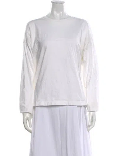 Pre-owned Reformation Crew Neck Long Sleeve T-shirt In White