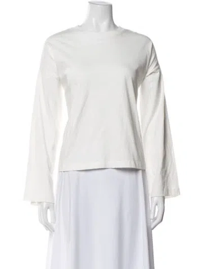 Pre-owned Reformation Crew Neck Long Sleeve T-shirt In White