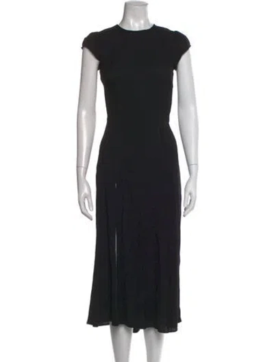 Pre-owned Reformation Crew Neck Midi Length Dress In Black