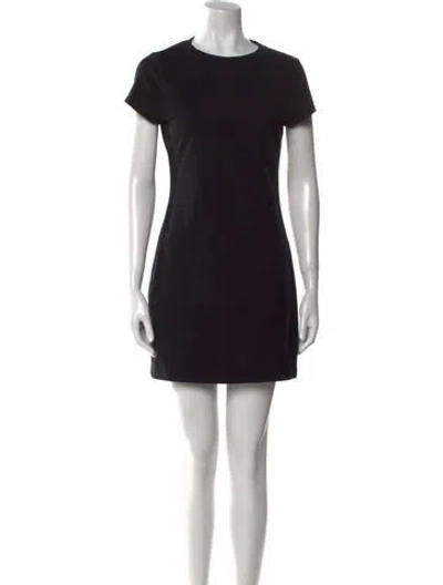 Pre-owned Reformation Crew Neck Mini Dress In Black