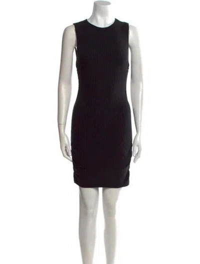 Pre-owned Reformation Crew Neck Mini Dress In Black