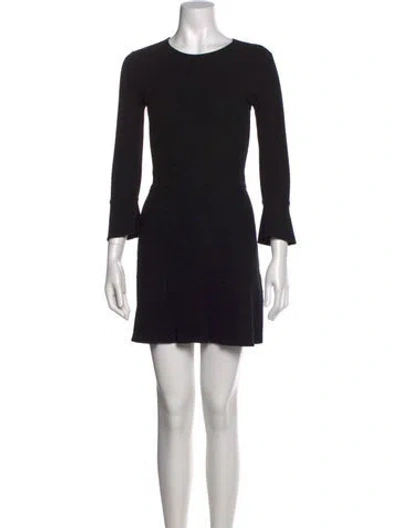 Pre-owned Reformation Crew Neck Mini Dress In Black