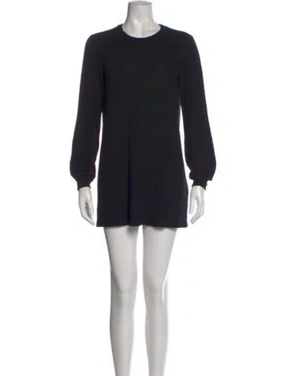 Pre-owned Reformation Crew Neck Mini Dress In Black