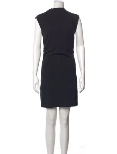 Pre-owned Reformation Crew Neck Mini Dress In Black