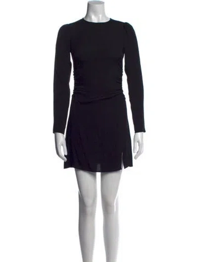 Pre-owned Reformation Crew Neck Mini Dress In Black