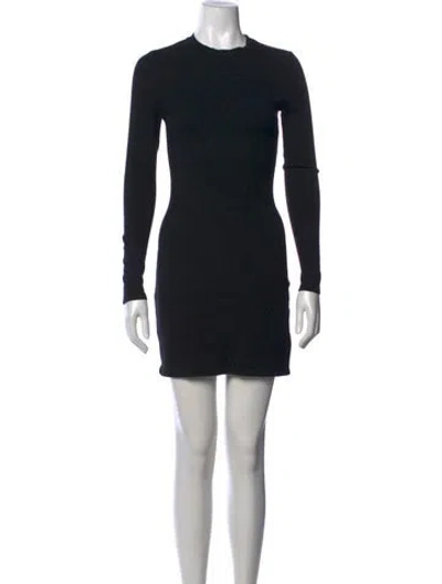 Pre-owned Reformation Crew Neck Mini Dress In Black