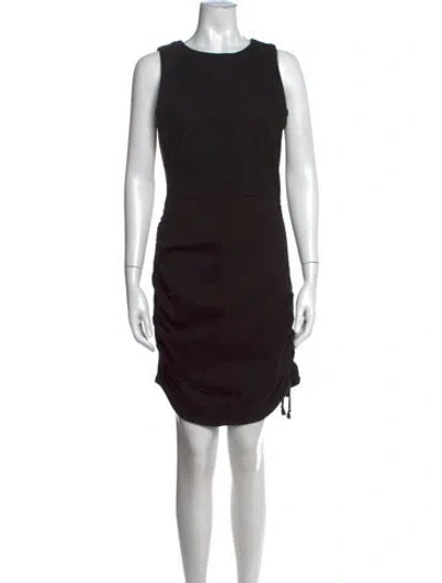 Pre-owned Reformation Crew Neck Mini Dress In Black