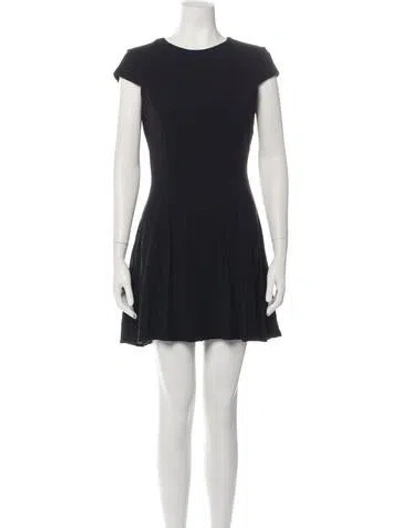Pre-owned Reformation Crew Neck Mini Dress In Black