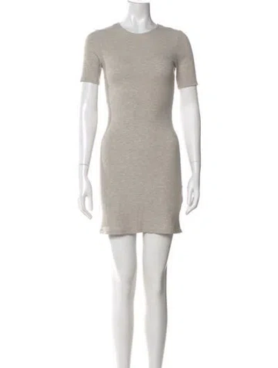 Pre-owned Reformation Crew Neck Mini Dress In Gray