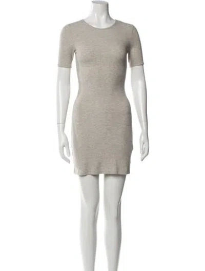 Pre-owned Reformation Crew Neck Mini Dress In Neutral