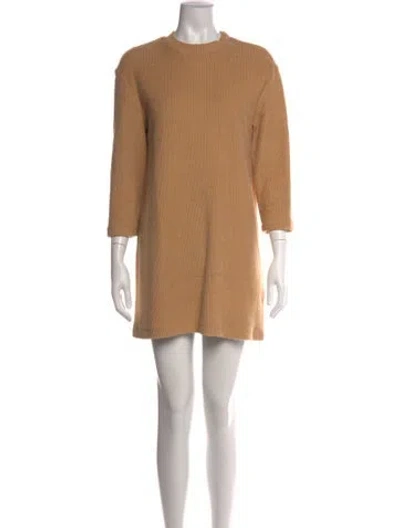 Pre-owned Reformation Crew Neck Mini Dress In Neutral