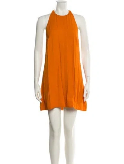 Pre-owned Reformation Crew Neck Mini Dress In Orange