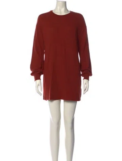 Pre-owned Reformation Crew Neck Mini Dress In Red