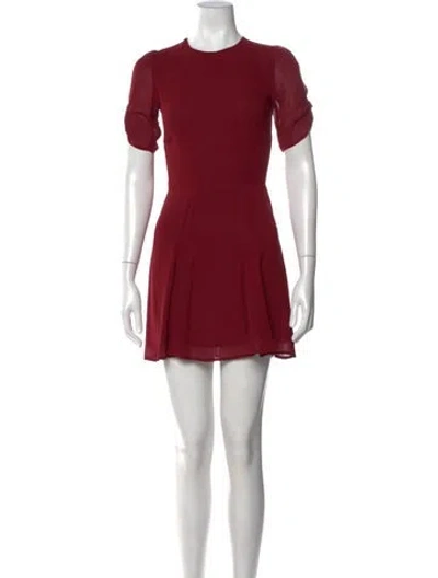 Pre-owned Reformation Crew Neck Mini Dress In Red