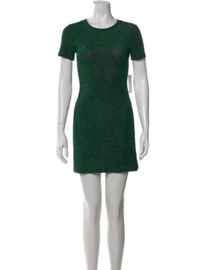 Pre-owned Reformation Crew Neck Mini Dress W/ Tags In Green