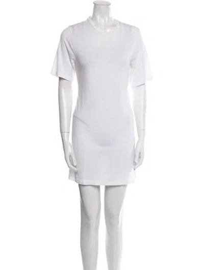 Pre-owned Reformation Crew Neck Mini Dress In White