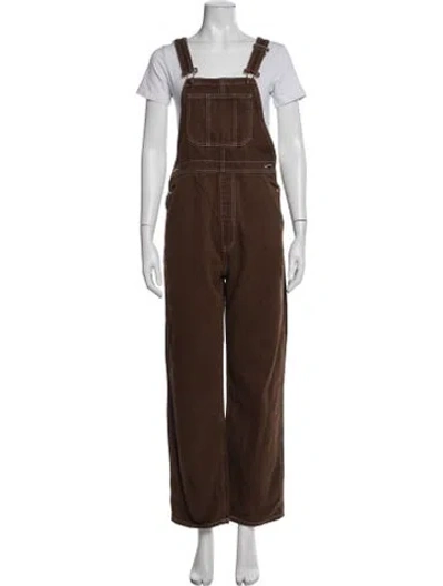 Pre-owned Reformation Crew Neck Overalls In Brown