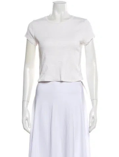 Pre-owned Reformation Crew Neck Short Sleeve Crop Top In White