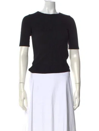 Pre-owned Reformation Crew Neck Short Sleeve Top In Black