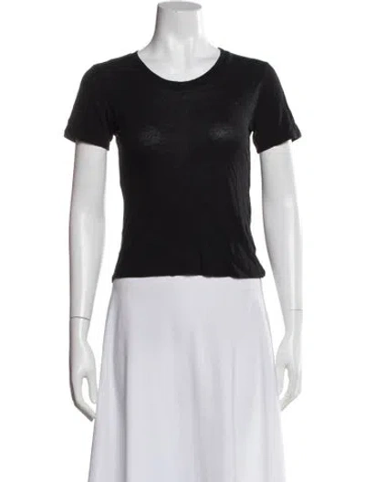 Pre-owned Reformation Crew Neck Short Sleeve T-shirt In Black