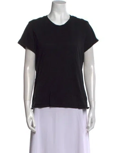 Pre-owned Reformation Crew Neck Short Sleeve T-shirt In Black