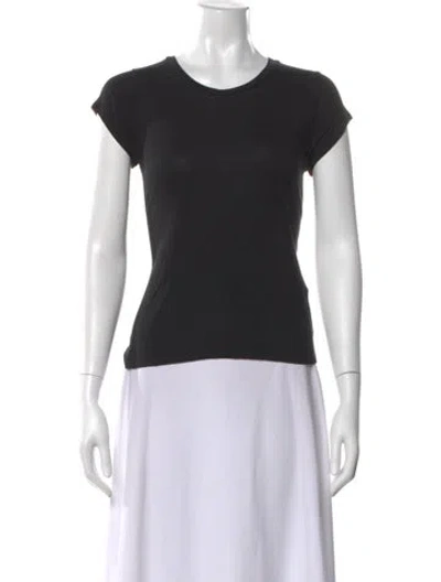 Pre-owned Reformation Crew Neck Short Sleeve T-shirt In Black