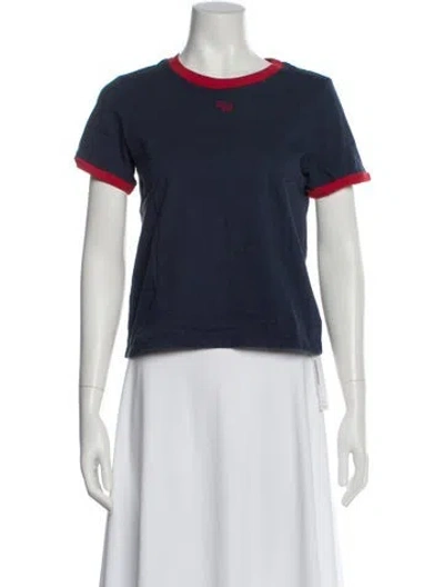 Pre-owned Reformation Crew Neck Short Sleeve T-shirt In Blue