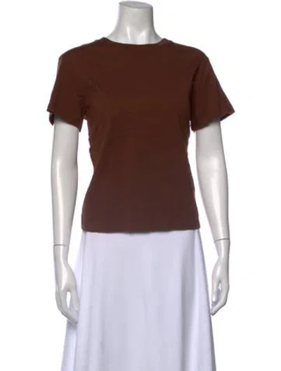 Pre-owned Reformation Crew Neck Short Sleeve T-shirt In Brown