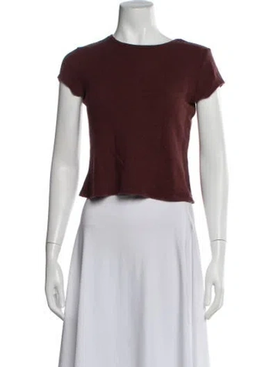 Pre-owned Reformation Crew Neck Short Sleeve T-shirt In Burgundy