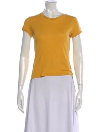 Pre-owned Reformation Crew Neck Short Sleeve T-shirt In Yellow