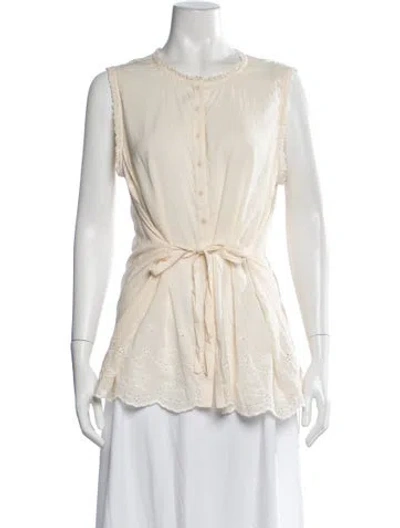Pre-owned Reformation Crew Neck Sleeveless Blouse In Neutrals