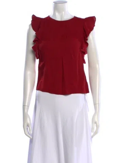 Pre-owned Reformation Crew Neck Sleeveless Blouse In Red