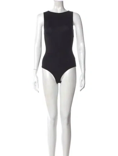 Pre-owned Reformation Crew Neck Sleeveless Bodysuit In Black