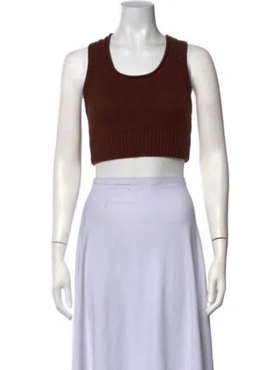 Pre-owned Reformation Crew Neck Sleeveless Crop Top In Black