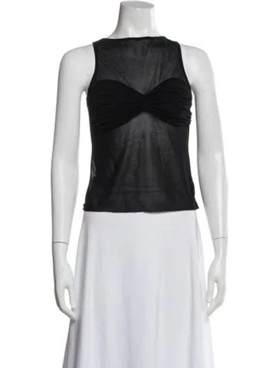 Pre-owned Reformation Crew Neck Sleeveless Top In Black