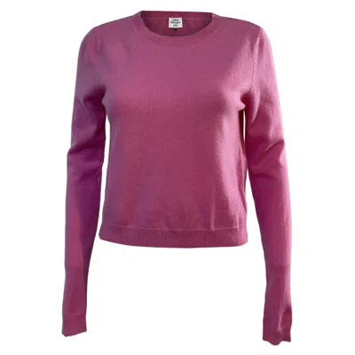 Reformation Crewneck Sweater In Pink Wool