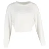 Reformation Crewneck Sweater In White Cotton In White