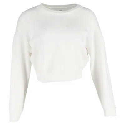 Reformation Crewneck Sweater In White Cotton